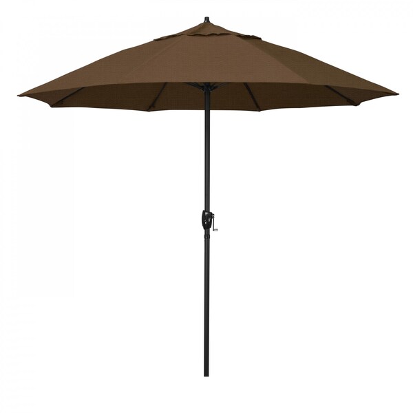 California Umbrella 9' Bronze Aluminum Market Patio Umbrella, Olefin Teak 194061337486 - main